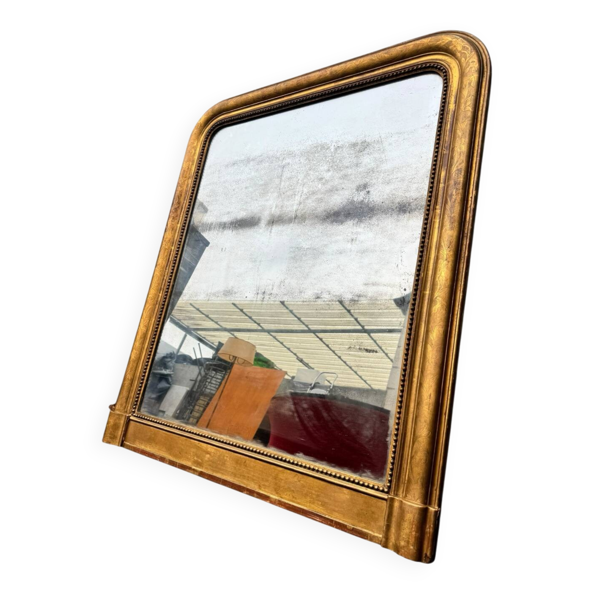 Large gold mirror Louis Philippe 19th century 121/105