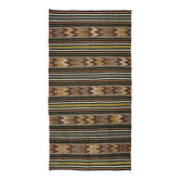 Vintage Turkish kilim with geometric friezes, 264 x 137 cm.
