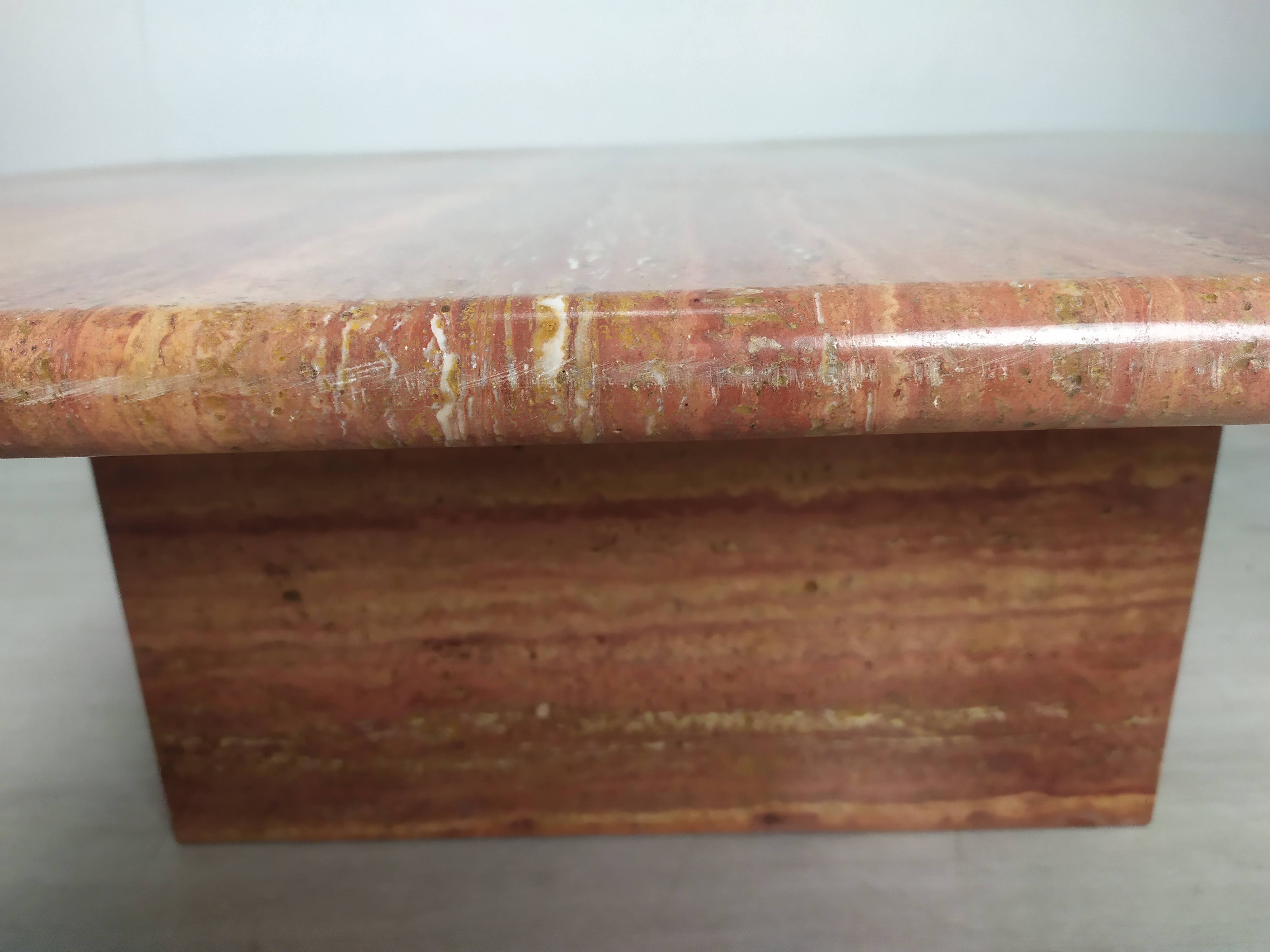 Travertine coffee table red design