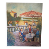 Ancien peinture tableau huile toile faraoni italie provence soleil famille