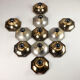 Suite of 11 octagonal brass wall lamps by Motoko Ishii