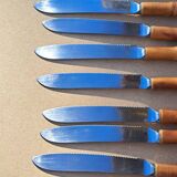 9 vintage bamboo handle knives