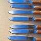9 vintage bamboo handle knives
