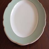 Plat ovale Villeroy & Boch Mettlach céladon et or