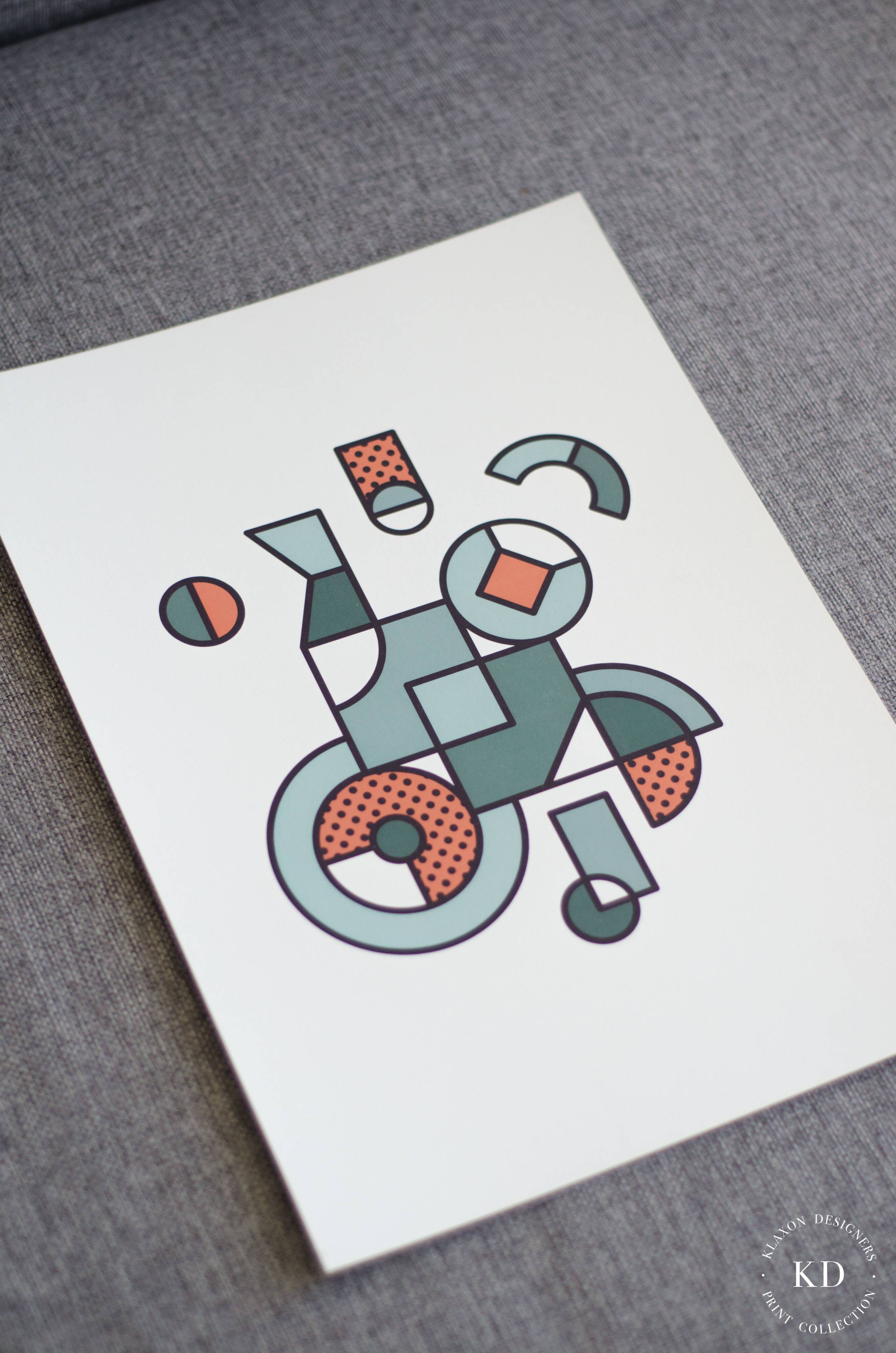 Illustration - Abstract geometric graphic colorful A3 poster numbered #001