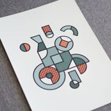 Illustration - Abstract geometric graphic colorful A3 poster numbered #001