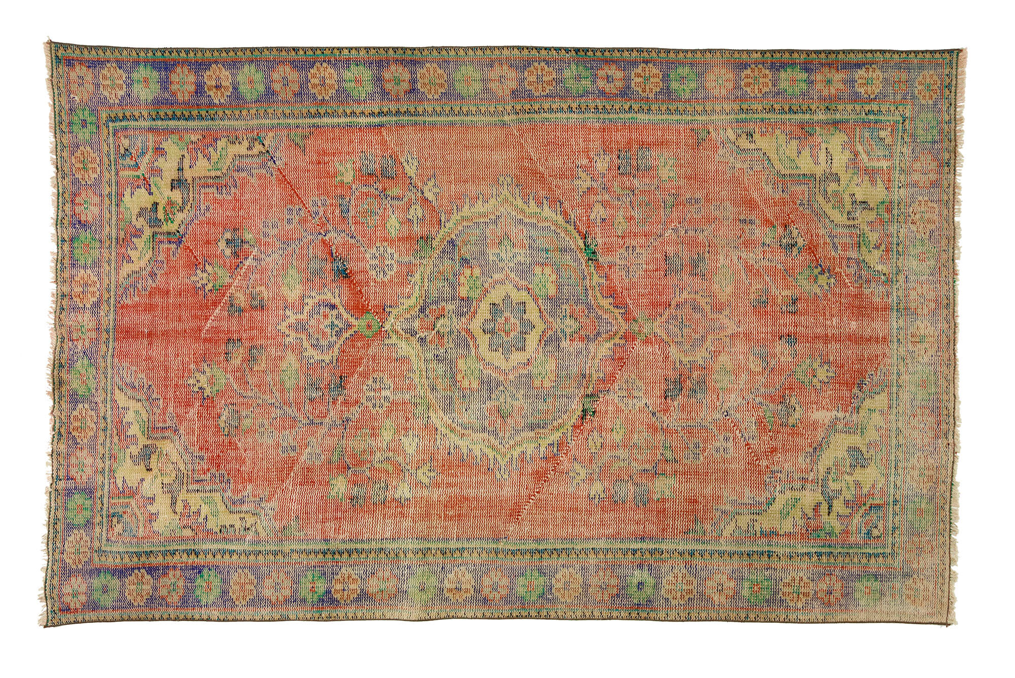 Anatolian handmade vintage rug 255 cm x 164 cm
