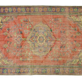 Anatolian handmade vintage rug 255 cm x 164 cm