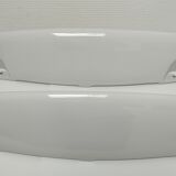 Two wall shelves ceramic glazed white vintage