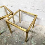 Duo de tables d'appoint dorées