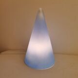 Table lamp made in France, model Teepee, in double-layer glass (clear and light blue)