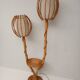 Bamboo and rattan floor lamp 2 fires 60s