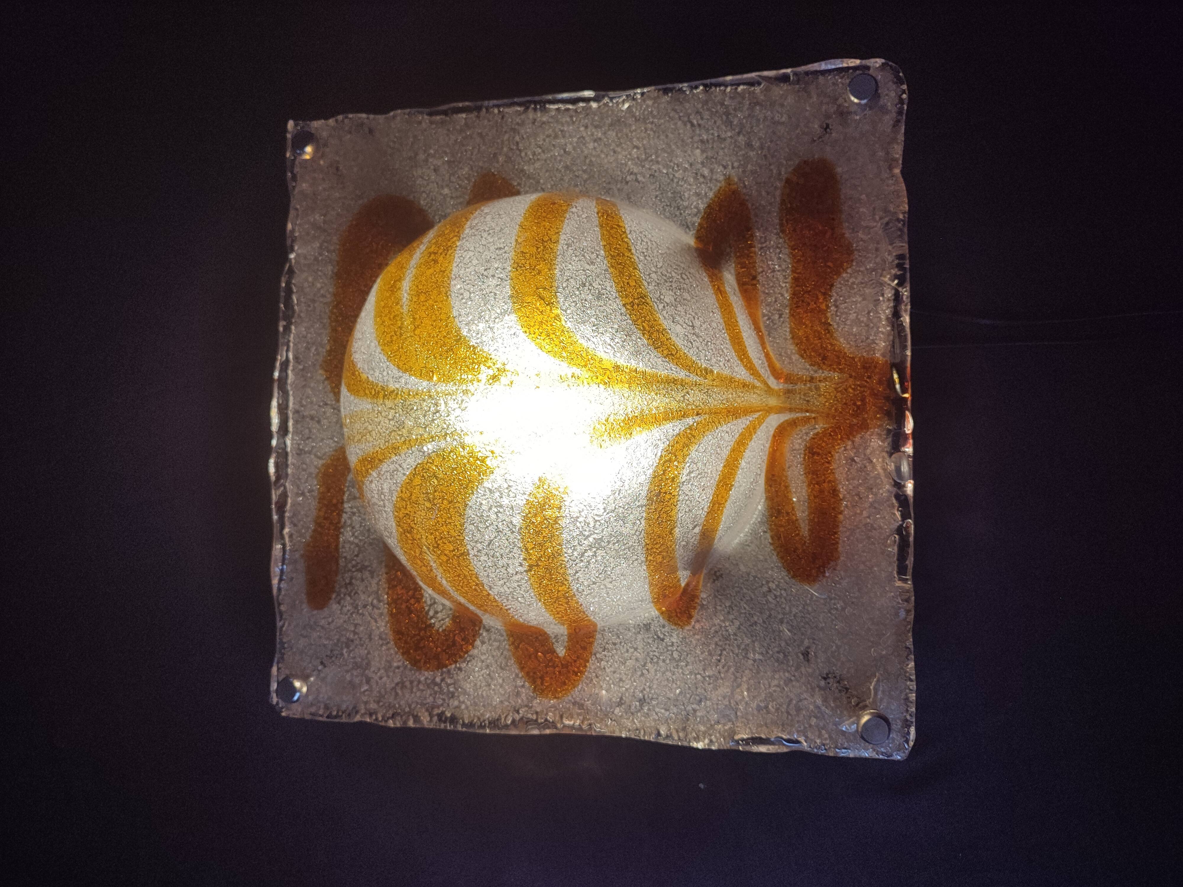 Large vintage Murano glass wall light
