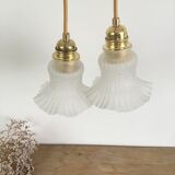 Pair of tulip walking lamps