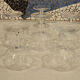 6 old glass champagne glasses