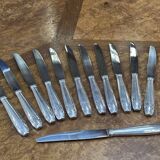 Set of 12 large silver-plated Art Deco style knives