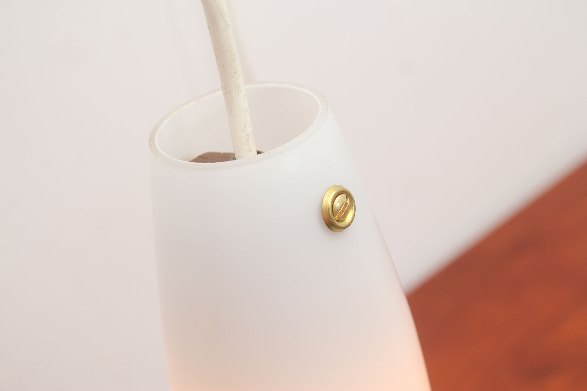 1960s boomerang wall lamp opaline glass