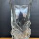 Grand vase vintage en verre moulé pressé