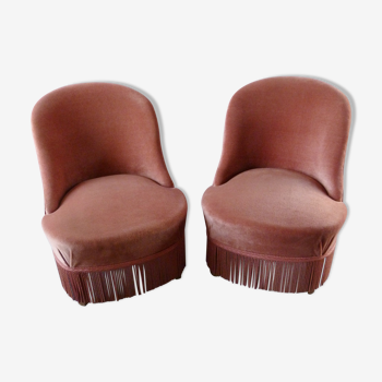 Paire de fauteuils crapaud