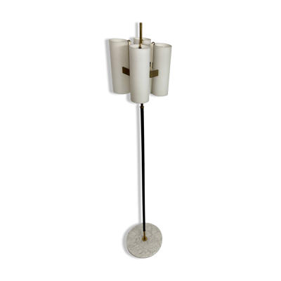 Ancien lampadaire laiton 4 feux design Arlus France années 60 vintage