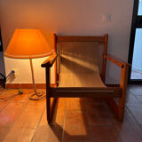 Fauteuil en Pin dans le goût d'Afra et Tobia Scarpa, 1970s