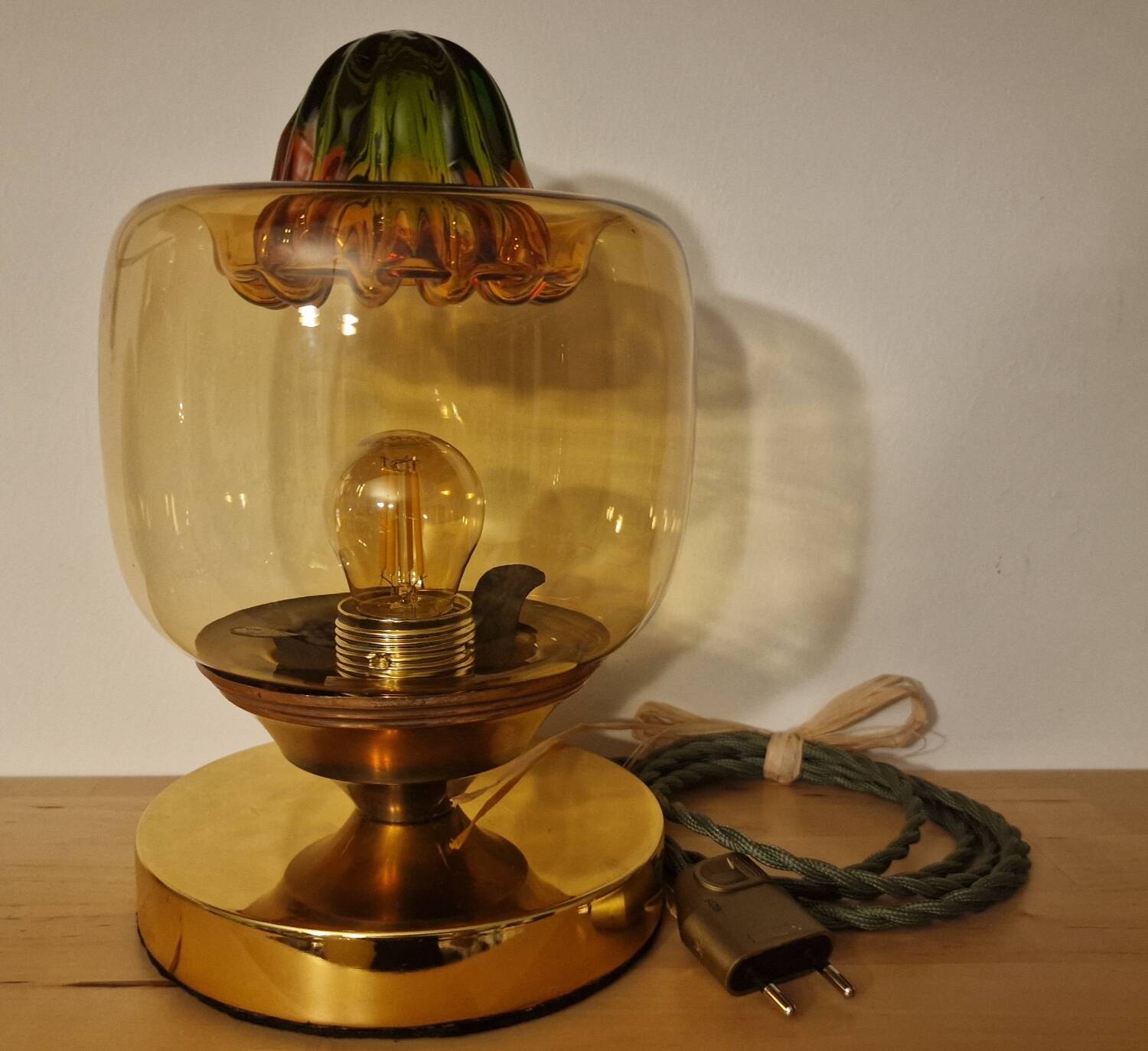 Lampe à poser tactile en verre de Murano