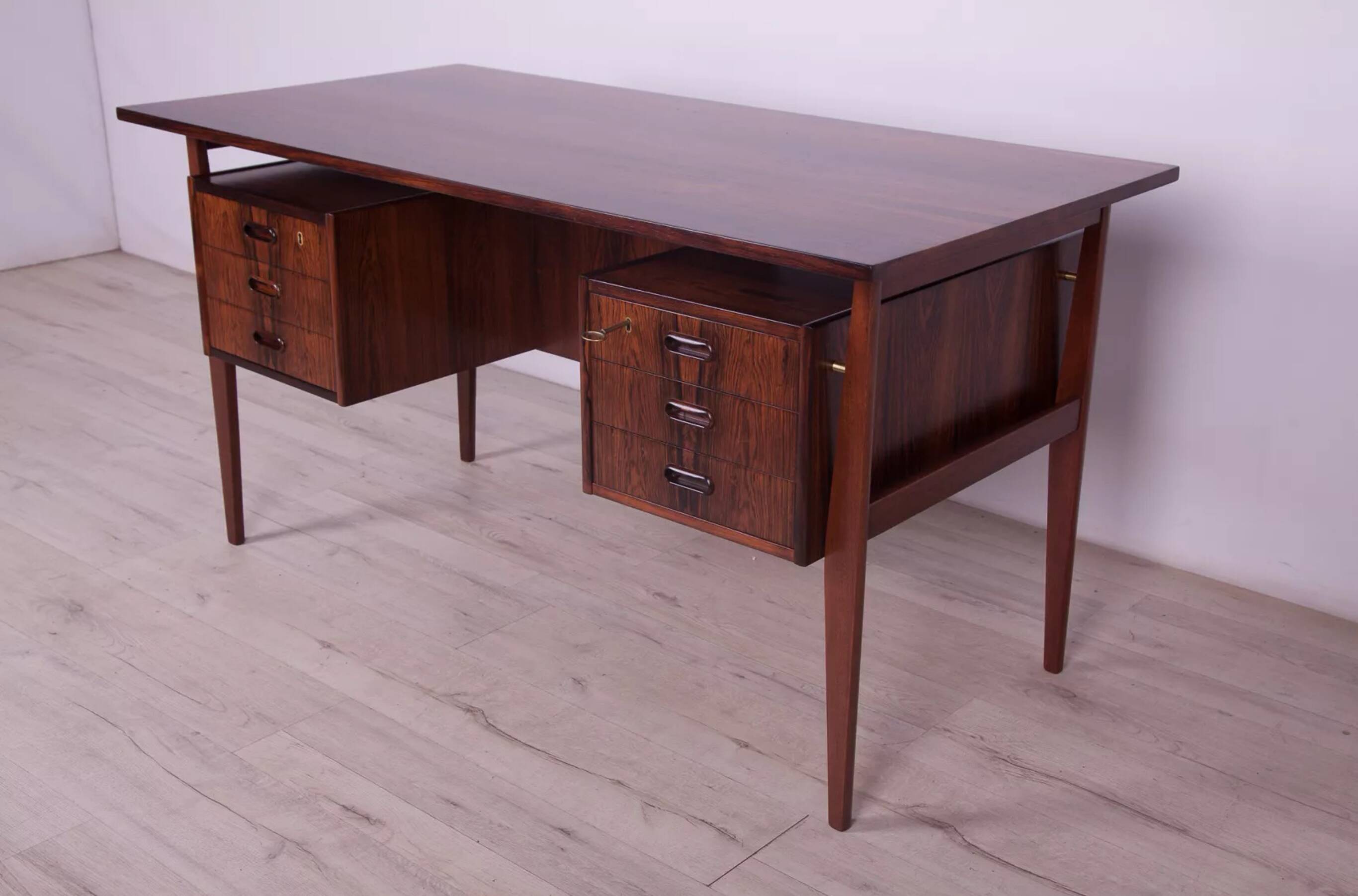 Rosewood desk by Gunnar Nielsen Tibergaard for Tibergaard, 1960s