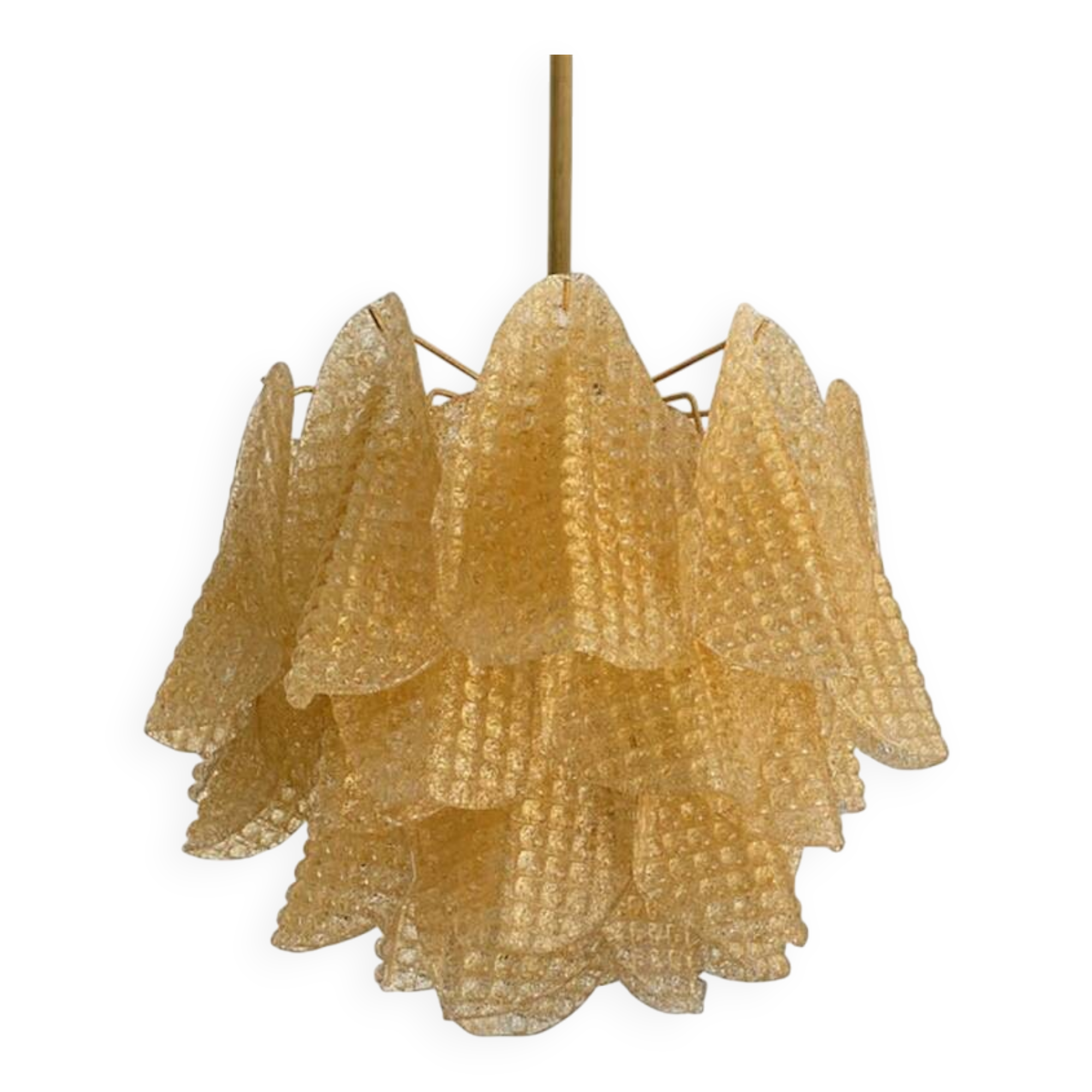 Contemporary Gold Graniglia “Rondine” Murano Chandelier