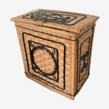 Vintage box in rattan and wicker