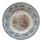 Assiette Terre de fer signée HB & Cie voyage en Russie, N° 8: Un village Russe