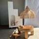 Rattan pendant lamp in the shape of a flower