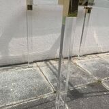 Sofa tip or transparent plexiglass, glass and brass 1970