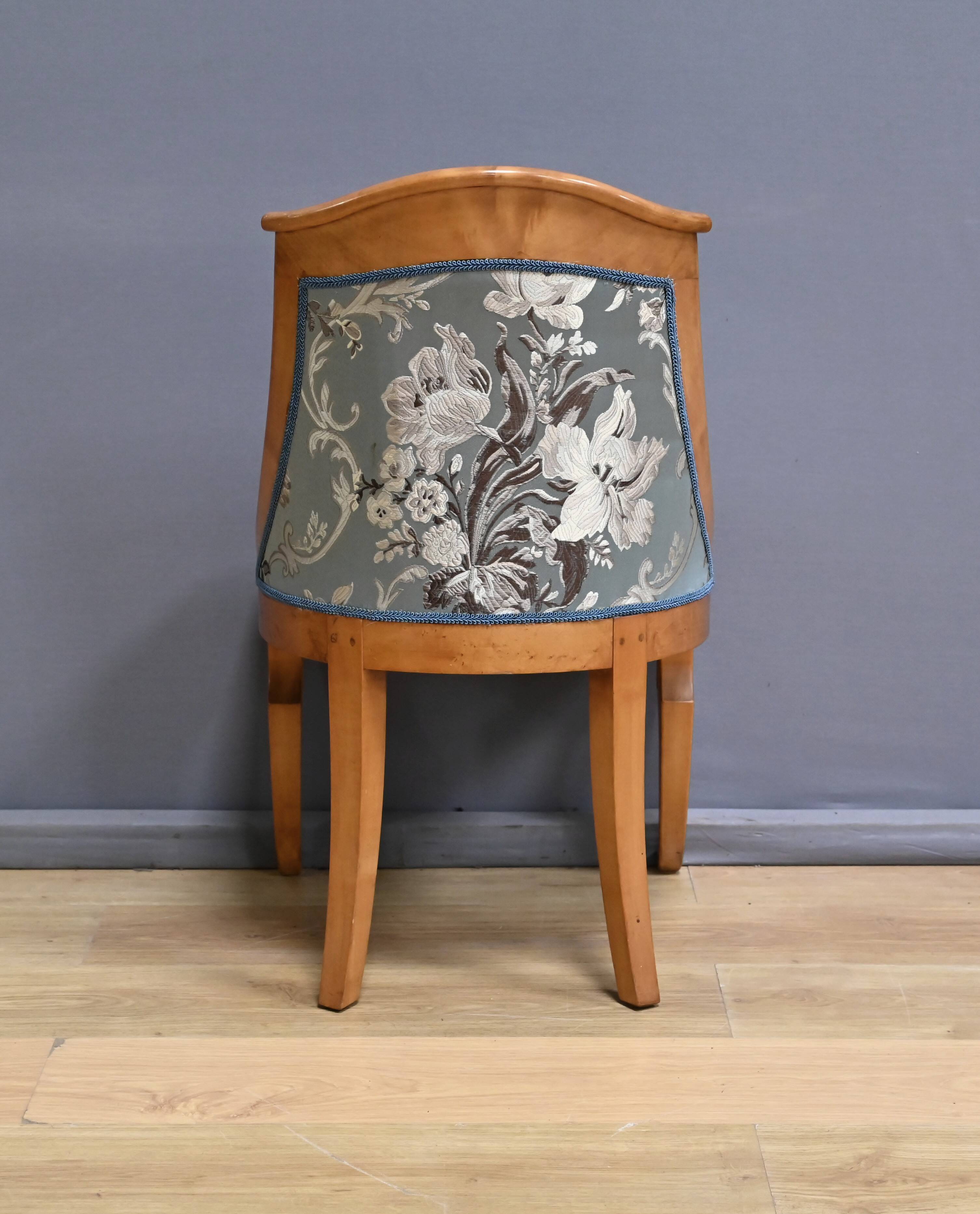 Gondola Chair in Cherry and Speckled Maple, Charles X Style – Mid-20th Century