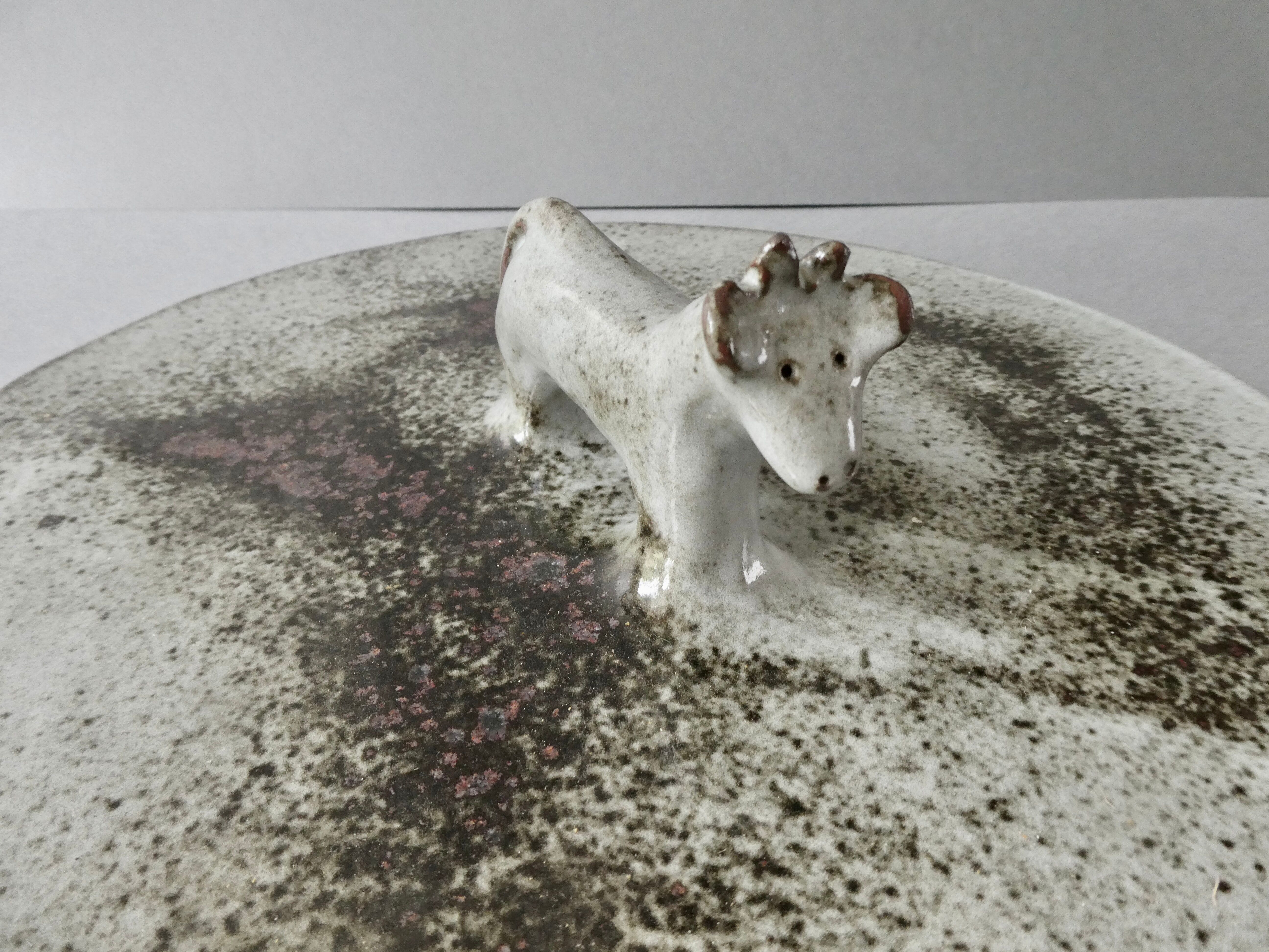 Sandstone cheese platter by Chantal and Thierry Robert, 70s