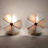 Paire des lampes de table en cristal, Espagne, années 1970