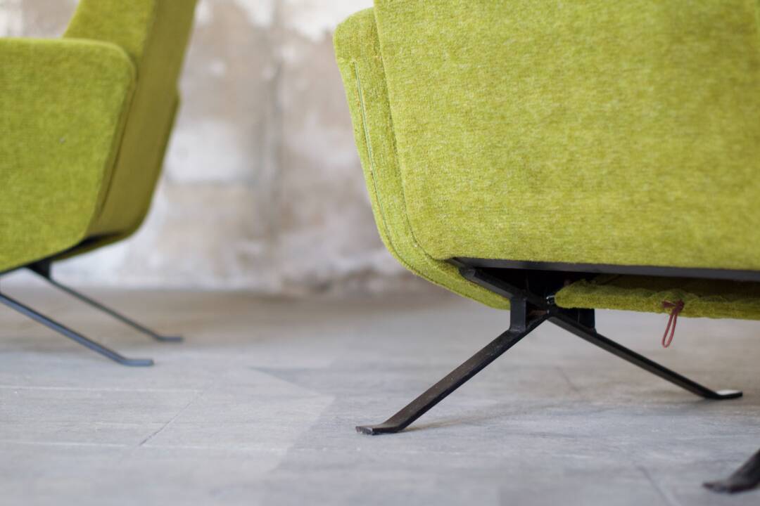 Sofa living room set - 2 designer armchairs 1960 by Pierre Guariche