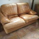 Vintage leather sofa Roche Bobois - extendable lounge seat