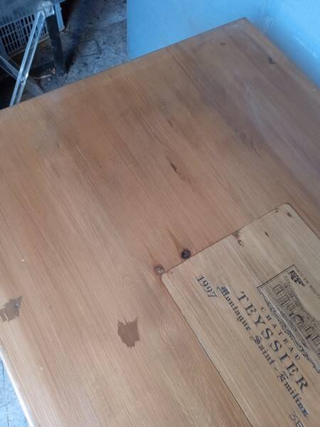 Bistro table ep 1940 cast iron and wood