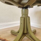 Vintage Thonet Style Bentwood Swivel Chair - Olive Green Retro Armchair