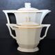 Art Deco ensemble of Czech coffee pot and sugar bowl.