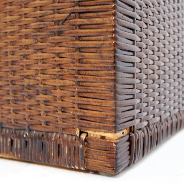 Commode vintage en rotin tressé côtier