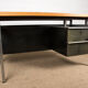 Large industrial office, double-sided, beech tray, Aluminium and tinted wood 1970.