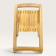 Blonde wooden folding chair in the style of Aldo Jacober.