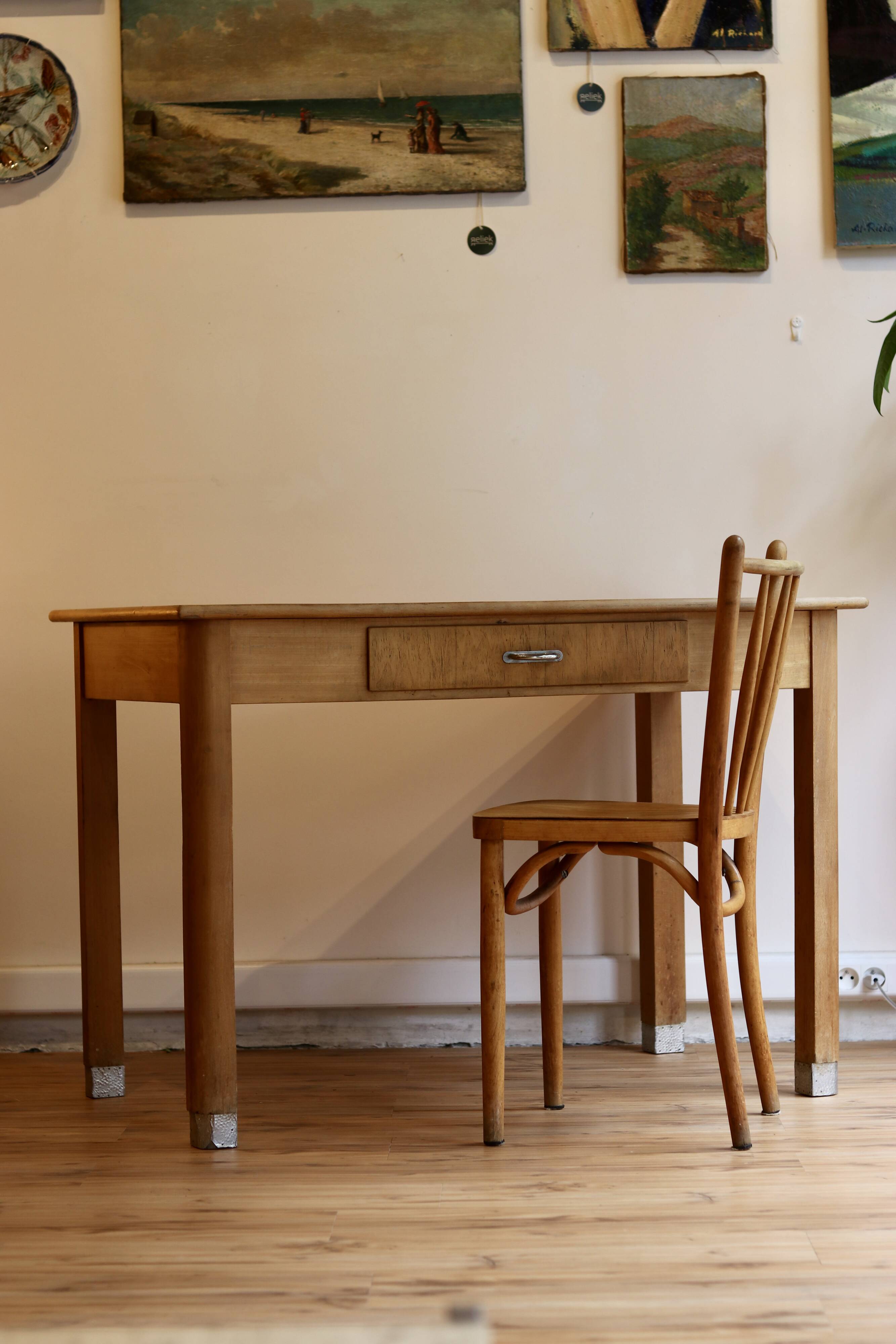 Light wood kitchen or office table, 1930s-40s