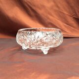 Empty vintage round crystal pocket size: height -16cm- diameter -18cm-