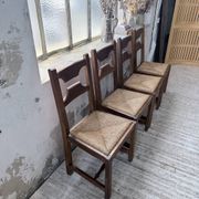 Set 4 chaises rustiques chêne De puydt, Belgique 1970