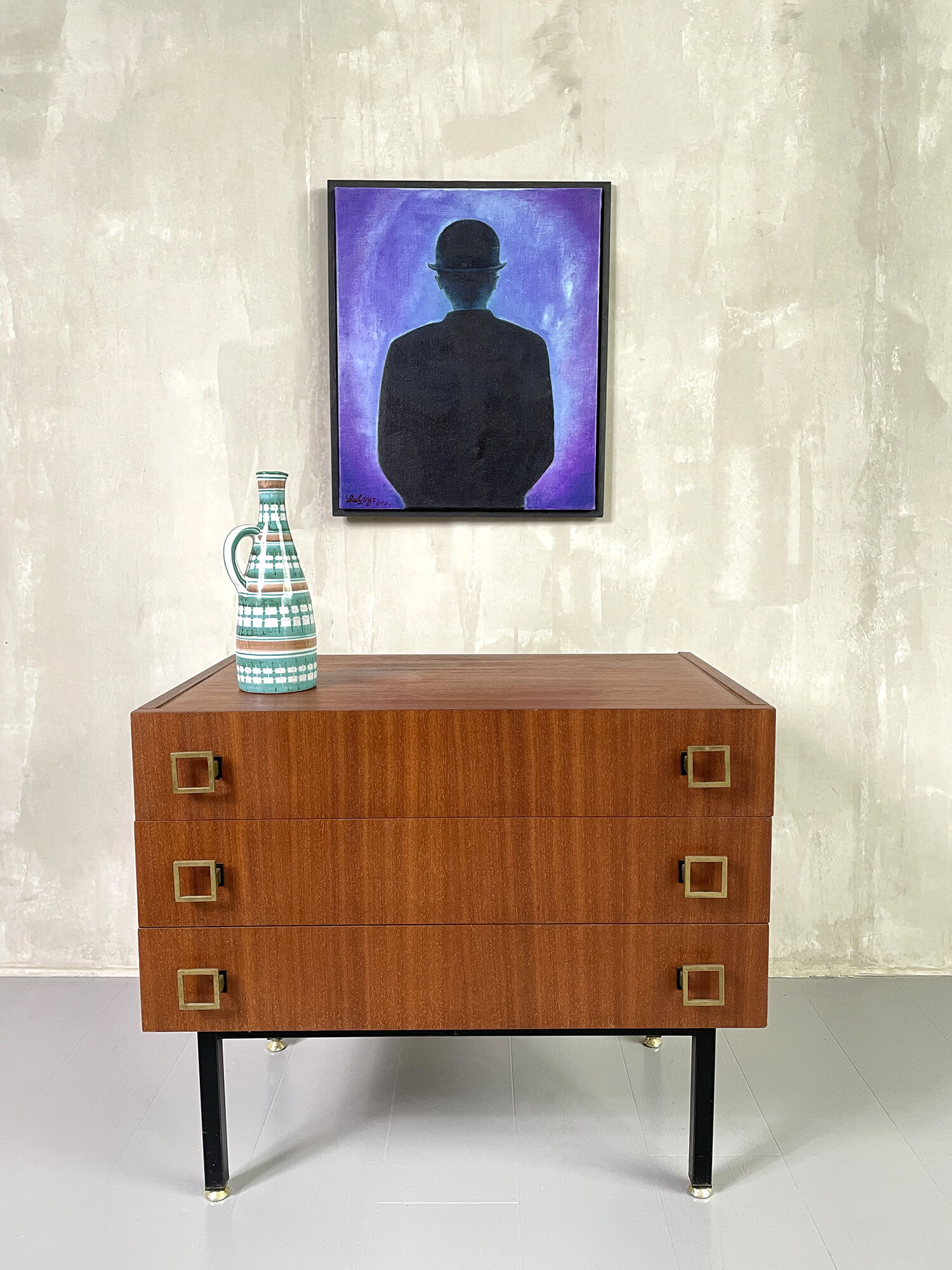 Mahogany and metal dresser, France 1960