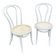 2 chaises bistrot shabby chic bois courbé vintage