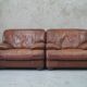A pair of vintage Italian leather Lounge Chairs, 1970s