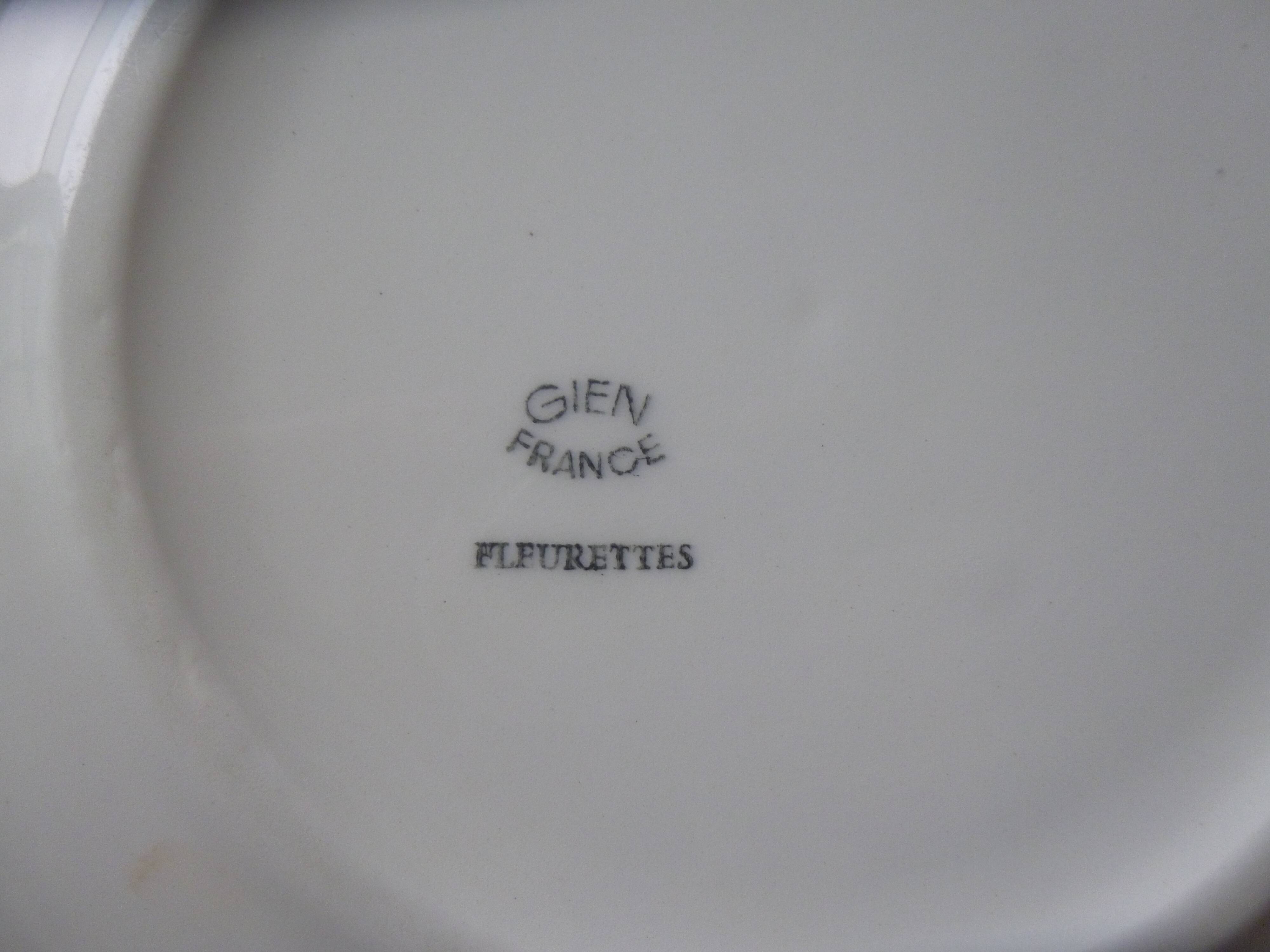 Flat plate Gien model Fleurettes